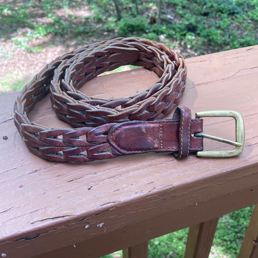 Brown leather belt